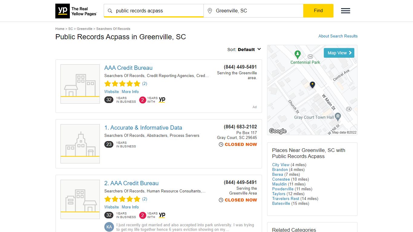Public Records Acpass in Greenville, SC - yellowpages.com
